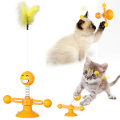 Cross-border new product fun to relieve boredom spring turntable people sucker cat cat stick toy